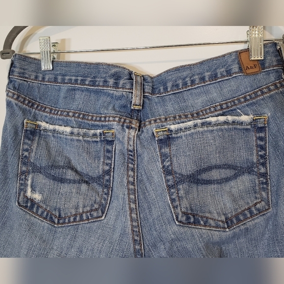 Abercrombie & Fitch Denim Blue Jeans Shorts Cut Off's Size 2 Mid-rise Di… - Picture 7 of 12